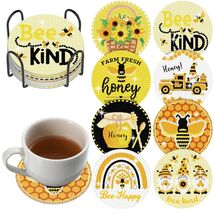 Compact Bee Diamond Painting Coaster Set - 8 Unique Patterns for Creativ... - $28.66