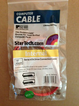 NEW Startech 18&quot; Internal Serial ATA Cable SATA Red Female-Female F-F, NIP - £3.43 GBP