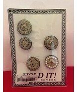 5 Vintage 60’s Button Covers Beaded Victorian Style Clip On Gold Tone Me... - $368.88 MXN