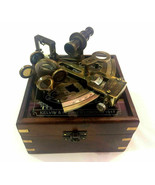 Handcrafted Nautical Brass Sextant Antique Sextant with Wooden Box - £40.99 GBP