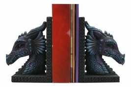 Dragon Beauty Nimrod Warrior Legendary Dragon Head Bookends Set of 2 Statue 7.5&quot; - £43.95 GBP