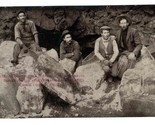 Ice at Entrance to Cave Real Photo Postcard 4 Men Crook County Oregon  - $17.82
