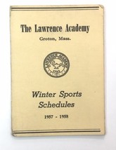 The Lawrence Academy Groton, MA Winter Sports Schedule 1957-1958 Fold Ou... - $20.00