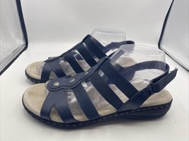 Croft &amp; Barrow Women’s Sandals Size 9  Blue Strappy Stretch - £12.89 GBP