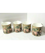TUSCANY Coffee Mugs Set of 4 Fitz &amp; Floyd 12 oz 4&quot; Orchard Fruit Grapes - $83.93 CAD