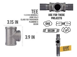 STZ 310UT-112 Tee 1-1/2&#39;&#39; FIP X 1-1/2&#39;&#39; D FIP 1-1/2&#39;&#39; D FIP Black Mallea... - £11.48 GBP