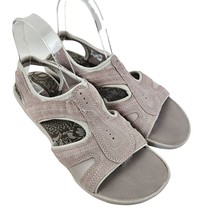 Easy Spirit Sandals Womens Size 8.5 Beige Slingback Shoes Leather Slip On Wedge - £17.22 GBP