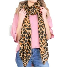 Scarf 37 in x 72 in Leopard Animal Print Neck Wrap Stole Soft Viscose NEW - £6.56 GBP