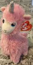 TY Beanie Babies Boos 9&quot; Lana the Pink Llamacorn Plush Unicorn Llama NWT Stuffed - £9.17 GBP