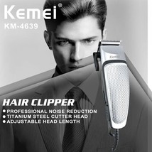 Kemei 4639 Clipper Hair Clippers Professional Trimmer Household Silver - £24.80 GBP