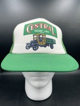 Vtg Central Freight Lines Trucking Foam Mesh Snapback Trucker Hat Cap USA White - £10.83 GBP