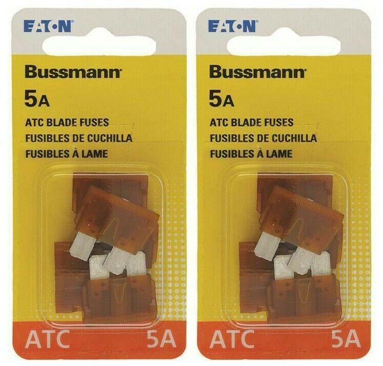 (2) Bussmann BP/ATC-5-RP Plastic 5A 1kA 32V dc Tan Blade Fuse 3/4&#39;&#39; L in... - $6.49