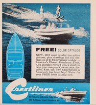 1956 Print Ad Crestliner Boats Fine Aluminum Fleet Little Falls,MN Stras... - £11.13 GBP