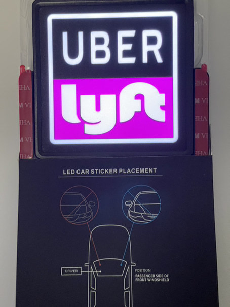 Ride-Share LED Wireless Rechargeable USBc Sign