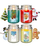 Tioncy Christmas Scented Candle Gift Set 68oz 4 Pcs Apple Cookies Mint - $503.90 MXN