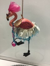 Katherine’s Collection pink flamingo dancing ornament white skirt 05-115... - $625.31 MXN