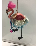 Katherine’s Collection pink flamingo dancing ornament white skirt 05-115... - $32.99