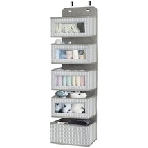 Over The Door Hanging Organizer With 5 Large Pockets - Wall Mount Pantry Storage - $35.99