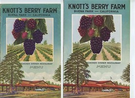 2 Knott&#39;s Berry Farm Menu Booklets &amp; Ghost Town &amp; Calico Railroad Ticket... - £29.49 GBP