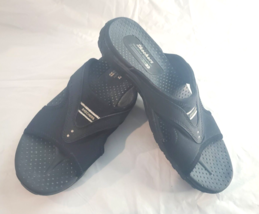 Skechers Outdoor Lifestyle Slip On Black Beach Flip Flops Sandals 47101 Size 8 - £18.14 GBP
