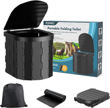 Portable Camping Toilet with Lid, Car Travel Toilet Adults Potty with Carry Bag - £29.93 GBP