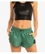 NWT KORAL Power Shiny Netz Activewear Shorts - Duffle Green - L - Made i... - £38.70 GBP