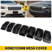 For Jeep Cherokee 2019-2022 Chrome Mesh Honeycomb Front Grille Inserts F... - £26.16 GBP
