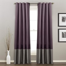 Lush Decor White Prima Window Curtains Panel Set For Living,, Gray/Purple - £32.23 GBP