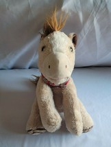 Goffa Stuffed Plush Horse Pony Red Bandana Cream Beige Tan Brown Horseshoes - $59.39
