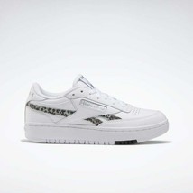 Reebok Women&#39;s Club C Double Tennis Sneaker White/Cheetah H67813 - $67.72