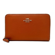 Coach Medium Id Zip Wallet in Sunset Leather C4124 New With Tags - $225.72