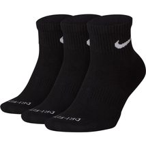 Nike Everyday Plus Cushion Ankle Socks 3-Pair Pack Black/White SM (US 4-6 Big Ki - £27.47 GBP