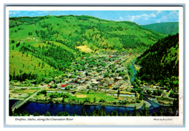 Aerial View of Orofino, Idaho Along the Clearwater River Postcard Unposted - £3.82 GBP