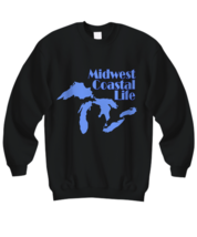 Great Lakes Sweatshirt Midwest Michigan Native Shirt Lake Superior Up North - $29.68+