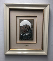 L. MORONI Framed Pierrot Picture MIDA Sterling Silver AG 925 Italy Signed Clown - £189.89 GBP