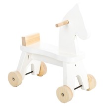 Toddler Riding Horse, Natural &amp; White - Amish Handcrafted - £153.46 GBP