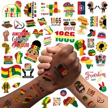 50 Pieces Juneteenth Decorations Temporary Tattoos for Kids Adults June 19 1865  - £14.68 GBP