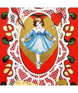 1920s-30s Valentines Day Card Die Cut Gold Gilded Antique Ephemera E89A - $367.78 MXN