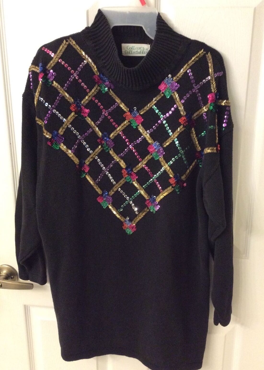 Primary image for Colleen's Collectables Sweater Sequins Vintage Party Heavy Sweater  SZ L