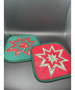 Vintage Handmade Christmas Potholders Set Of Two - £18.00 GBP