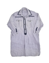 Free People Linen Shirt Dress Womens XS Washed Indigo Button Front Long Sleeve - £25.77 GBP