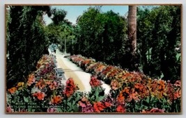 Long Beach Bixby Park CA Fred Martin Hand Colored Gilded Photo Postcard I30 - £15.69 GBP