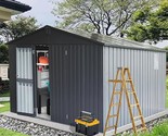 11 X 12.5 Ft Metal Outdoor Storage Shed With Lockable Doors Galvanized M... - $1,187.99
