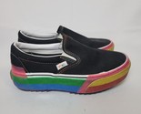 Vans Slip On Stacked Black Glitter Rainbow Platform Shoes Womens Size 7.... - $46.52