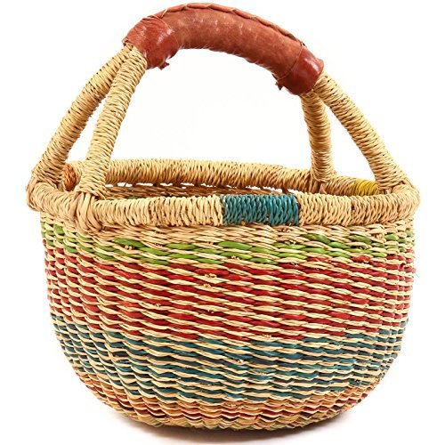 Fair Trade Ghana Bolga African"Confetti" Mini Market Basket 7-9" Across, 52049 - $19.80