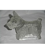 SCOTTY DOG Glass Candy Container Tilted Head Empty Vintage JEANNETTE GLASS - £15.62 GBP