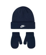 Toddler 2T-4T Nike Club Beanie & Mittens Set Color: Blue - €20,25 EUR