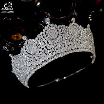 ASNORA Elegant Tiaras And Crowns Retro Bridal Big Crown High Quality Cubic Zirco - £156.13 GBP