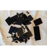 Lego Lotto Di 50 + Vintage Classico Nero Piastrelle Liscio Piatto Lungo ... - $765.88 MXN