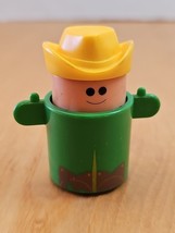 Vintage 1982 KuSan Squeakies Toys Cowboy Green Body Yellow Hat Works Great - $246.25 MXN